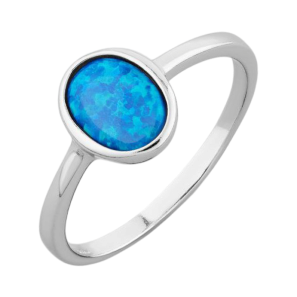  Кольцо серебряное с опалом Океан